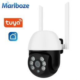 Cameras Marlboze 1080P PTZ Tuya Smart Mini Wireless WiFi IP Camera Outdoor Home Security Automatic Dome Camera CCTV Video Surveillance