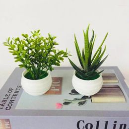 Decorative Flowers Green And Environmentally Friendly Aloe Vera Plants Vintage Pastoral 2 Options Small Potted For Shelf Mini Home Decor