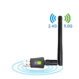 2,4G/5G Dual-Band-Netzwerkkarte AC600m Wireless Network Card Triverfreies USB-WLAN-Empfängerantennen-Wireless-Netzwerk