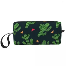 Cosmetic Bags Cute Cactus Portable Makeup Case For Travel Camping Outside Activity Toiletry Jewellery Bag