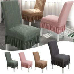 Chair Covers Seat Cover El Restaurant Jacquard Skirt Elastic Simple Slipcovers For Dining Room