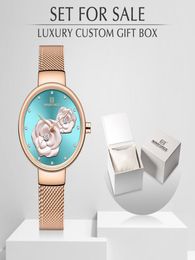 New NAVIFORCE Rose Gold Women Watches Dress Quartz Watch Ladies with Luxury Box Female Wrist Watch Girl Clock Set for 7393031