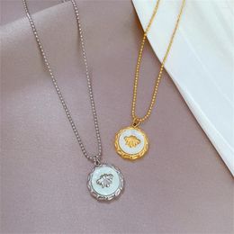 Pendant Necklaces Stainless Steel Honey Bee Necklace For BFF Vintage Choker Clavicle Chain Jewellery Women Party Gift