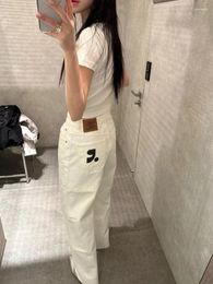 Women's Jeans Korobov Printed White Y2k Women Clothing Casual Pants Female Pantalones De Mujer Korean Fashion Wide Leg