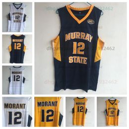 US Murray State Racers College Ja Morant 12 Navy blue Basketball Jersey Men's Jerseys All Stitched