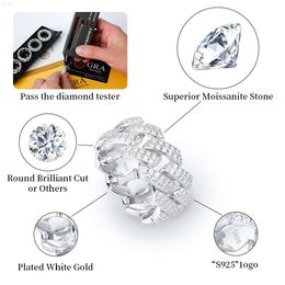 Xingyue Custom Hip Hop Style Iced Out Real 925 Silver Sterling Moissanite Cuban Rings for Men