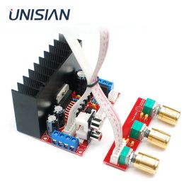 Amplifier UNISIAN TDA7377 Amplifier Board 2.1 Channels Audio Power Amplifiers With Bass Treble Sound Volume Control DIY KIT Circuit Board