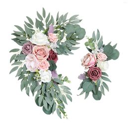 Decorative Flowers 1 Set Artificial Swag Wedding Arch For Ceremony Sign