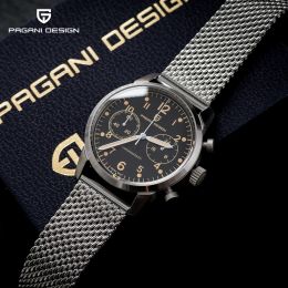 Watches 2023 New Pagani Design Military Style Men's Sport Quartz Watch Vk64 Stainless Steel Sapphire Waterproof Chronograph Reloj Hombre