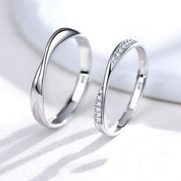 Mobius Silver for Men and Women's Tail Valentine's Day Gift Couple Live Ring