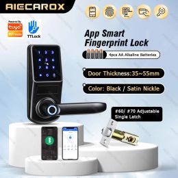 Lock Wifi Remotely Unlock Household Semi Automatic Password Fingerprint Lock Antitheft Door Smart Door Lock with Tuya APP