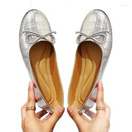 Casual Shoes EAGSITY Women Ballet Flats Dancing Slip On Round Toe Comfort Soft Outsole Bowtie Office Lady