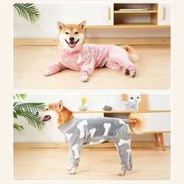 Dog Apparel Pet Flannel Fleece Pyjamas Comfy Jumpsuit Thermal Jacket Shirt Cat Hoodie Jumper Puppy Outdoor Windproof Coat Clothes