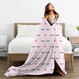 Blankets Eyelash Eye Lashes Blanket Flannel Printed Multifunction Ultra-Soft Throw For Sofa Bedroom Bedding Throws