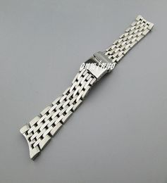 22mm New High quality SS Polishing + brushed Curved End Watch Bands Bracelets For Watch4291620