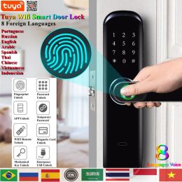 Lock Tuya Wifi Electronic Smart Door Lock Fingerprint/IC Card/Password/Key Unlock/APP Remote Unlock/Support RU/EN/PT/ES/AR 8 Language