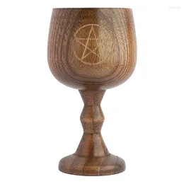 Mugs Vintage Wooden Wine Goblet Design With Milk Cup Gift