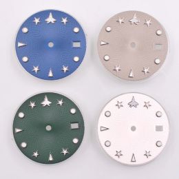 Kits 29mm Luminous Watch Dial Watches Accessories For NH35 NH35A Watch Face Grey White Green Blue Aircraft Pattern Watch Parts