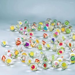 Decorative Figurines 10pcs/lot Outdoor Sports Clear Floating Bath Toys Jumping Balls Fruits Bouncy Bouncing