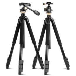 Monopods Qzsd Q338 Professional Portable Travel Aluminium Camera Tripod&pan Head for Slr Dslr Digital Camera