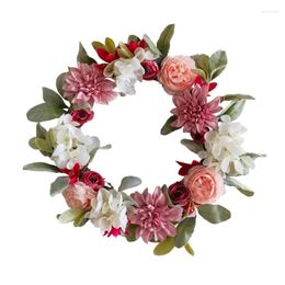 Decorative Flowers Peony Rose Artificial Wreath Wedding Party Christmas Front Door Fall Decor
