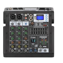 Equipment Free Agtd4 Series 4/6 Channels 99 Effects 7 Band Eq Usb Play and Record Bluetooth Dj Party School Sound Audio Mixer