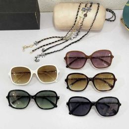2024 New High Quality luxury designer sunglasses New Xiangjia Chain 2207 Women's Fashion Versatile Box Sunglasses Anti Blue Light Plain Mirror
