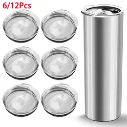 Water Bottles 6/12Pcs Skinny Tumbler Lid Plastic Replacement Lids For 20oz Stainless Steel Tumblers Mug Cup Accessories