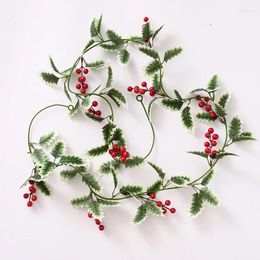 Decorative Flowers 200cm Christmas Rattan Wreath Xmas Tree Hanging Ornament Home Wall Decor Year Wedding Party Supplies