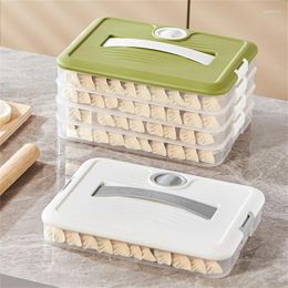 Storage Bottles 3 4layers Food Container Holder With Lid Preservation Box For Kitchen And Refrigerator Dumpling Well Sealed