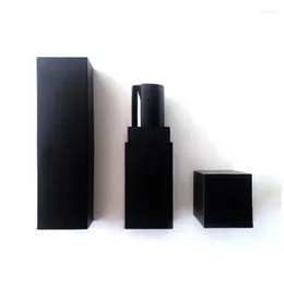 Storage Bottles Wholesale Spot Square Spray Paint Dumb Red Matte Black Lipstick Tube Bulk Cargo Lip Gloss Container Packaging 20pcs/lot