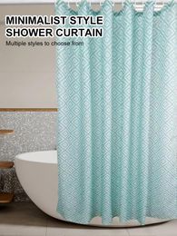 Shower Curtains 180x180cm Digital Printing Green Diamond Grid Waterproof Mildew Curtain Bathroom Decor Belt C-shaped Hook