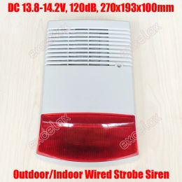 Siren Outdoor Wired Security Flash Strobe Siren Sound Light 13.814.2V Red Flashlight Horn Speaker Intrusion Safety Fire Alarm Lamp