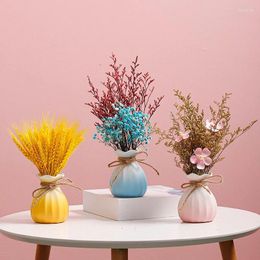 Vases Wheat Dried Flower Living Room For Ceramic Vase Ins Desktop TV Cabinet Decorations Floral Ornaments Home Pot