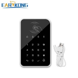 Keyboard 433MHz Wireless Keyboard Touch Keyboard RFID Card Rechargeable For Remotely Arm / Disarm Home Burglar Security Alarm System