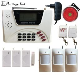 Kits 433MHZ Wireless GSM Alarm System Dual Antenna GSM Home Alarm Systems with PIR Detector Russian English Voice Security GSM Alarm