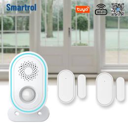 Doorbells SMARTROL P31 Tuya WIFI Home Security Alarm System Wireless Smart Life APP Welcome Bell Doorbell Smart Home Doorbell Alarm Kits