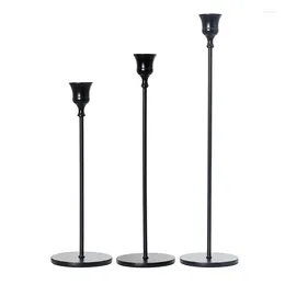 Candle Holders 3pieces Simple Black Candlestick For Home