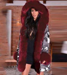 Parkas Fashion Thick Hooded Ladies Outerwear Womens Coats with Fur Womens Winter Designer jacket Camouflage Printed6208485