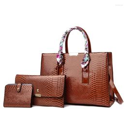 Evening Bags Luxury Pu Leather Women Handbags Designer Ladies 3 Pieces Set Shoulder Messenger Large Capacity Female Tote Crossbody Bag