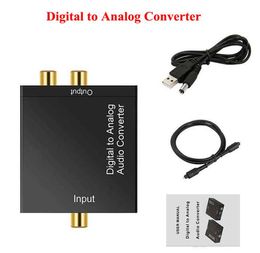 Digital to Analogue Audio Converter 35MM Jack 2RCA Amplifier Decoder Optical Fibre Coaxial Signal to Analogue DAC Spdif Stereo8289203