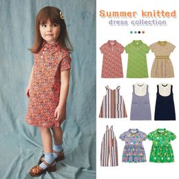 2024 Summer Mp Girls Pastoral Style Print Lapel Dress Baby Mother Kids High Quality Childrens 240321