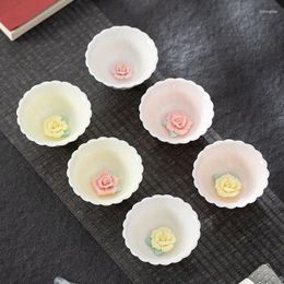 Cups Saucers 1pcs Creative Flower Ceramic Tea Cup Bowl Porcelain Afternoon Teacup Espresso Chinese Style Pottery Coffee Mug