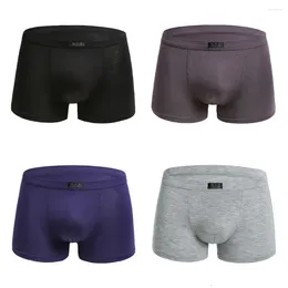 Underpants 4pcs/lot Male Panties Bamboo Fiber Men's Underwear Boxers Breathable Man Trunks Boxer Solid Modal Comfortable Shorts