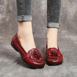 Casual Shoes Genuine Leather Flats Women Loafers Lady Oxford Shoe Comfortable Soft Sole Mom 2024 Spring Female Footwear