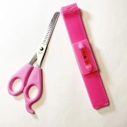 2024 2Pcs Hairdressing Hair Cutting Scissor with Ruler Barber Tools DIY Professional Haircut Pruning Bangs for Women Bangs Holder Hair