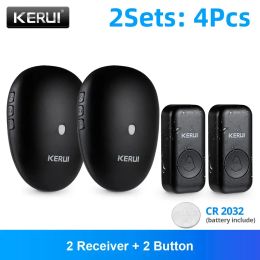 Doorbells KERUI Wireless Doorbell for Home Waterproof Door Chime Kit 57 Chimes Melodies 4 Volume Smart Door Bell 2 Buttons +2 Receivers