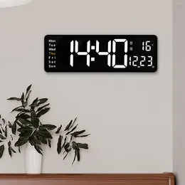 Wall Clocks 15" Digital LED Clock USB Remote Control Electronic Alarm Large Number Temperature For El Kitchen