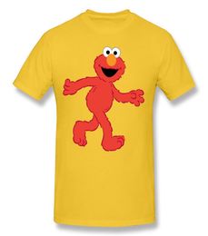 2020 Brand Men Cotton Sesame Street Elmo T Shirts Men Round Neck White Short Sleeve T Shirts Big Size Customized T Shirts4624757