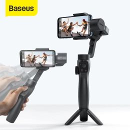 Monopods Baseus 3Axis Handheld Gimbal Wireless Bluetooth Phone Gimbal Stabiliser Selfie Stick Tripod Gimbal Smartphone for iPhone 12 11